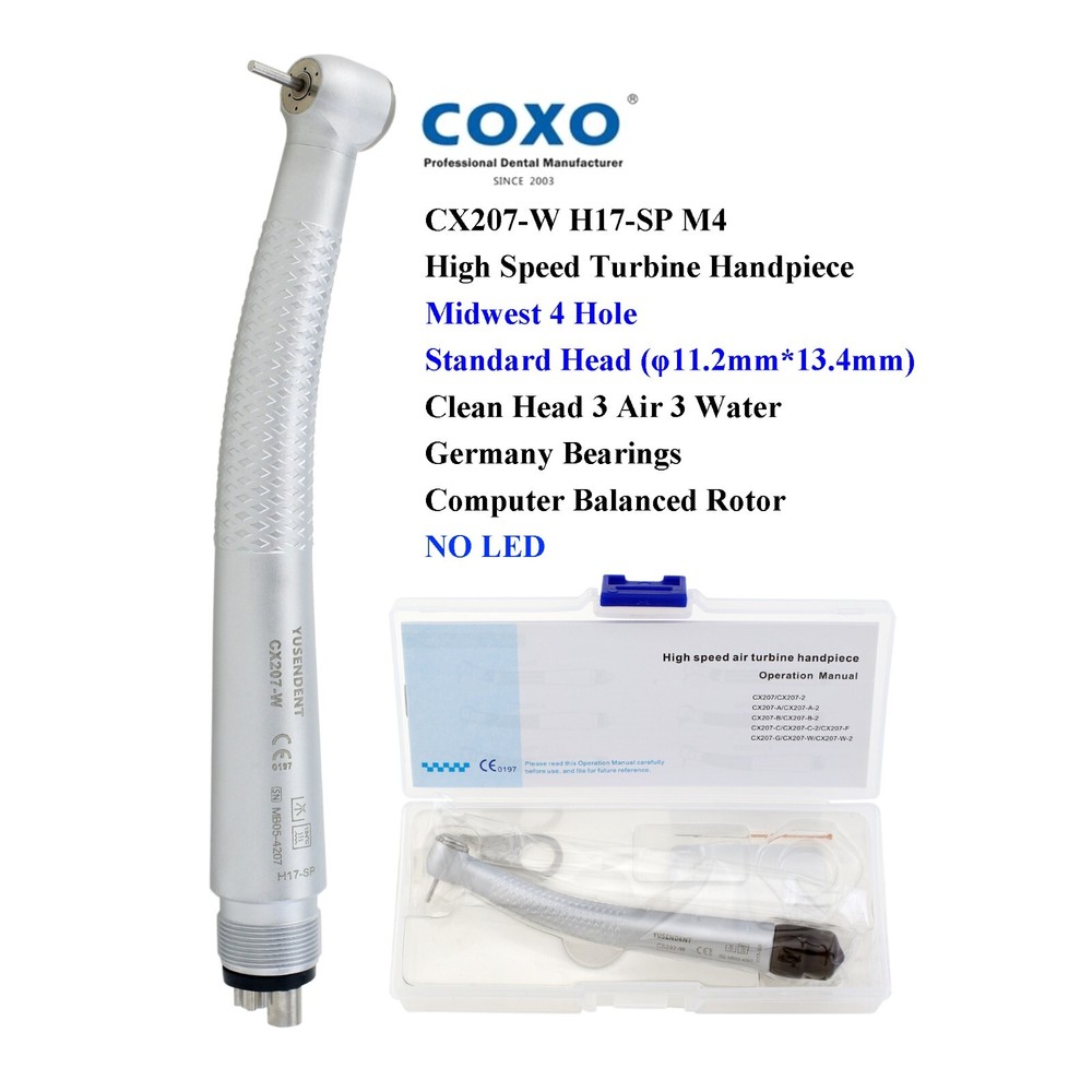 COXO High Speed Handpiece Dental Turbine M4 fit Sinol Coupler 4 Hole CX207-W H17