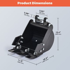 12 in 300mm Narrow Bucket For 0.8-1.8 Tons Mini Excavator Attachments