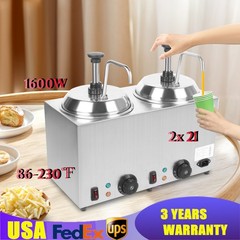1600W 110V Hot Fudge Nacho Cheese Dispenser Sauce Caramel Melting Warmer Machine