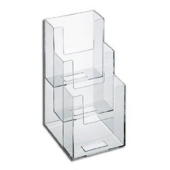 Dazzling Displays 3-Tier 4 x 9 Tri-Fold Brochure Holder clear