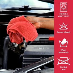 1000 Pieces Red Shop Towels Large 13×14 Cleaning Rags, Fast Free Shipping