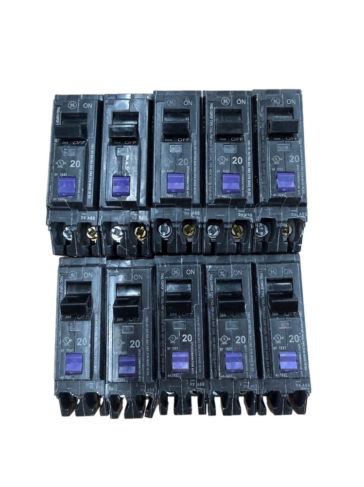 10 PCS GE/ABB THQL1120PDF 20A 1-Pole Dual Function AFCI/GFCI Plug-On Neutral