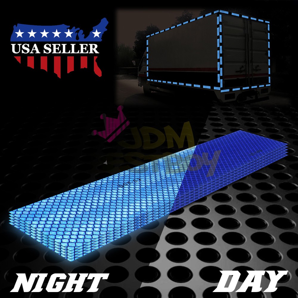 Blue DOT-C2 Conspicuity Reflective Tape Strip 1 Foot Safety Warning Trailer RV