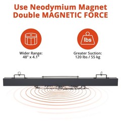60 Inch Magnetic Pickup Sweeper, 150Lbs Hanging Construction Magnet Sweeper
