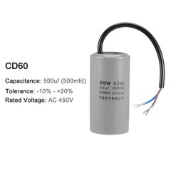500uf Motor Star Capacitor 500mfd AC 450V for HVAC Single-Phase 50/60Hz AC Motor