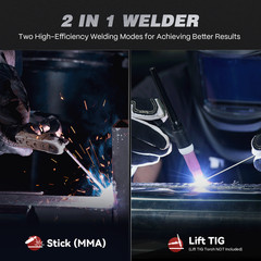 ARCCAPTAIN Stick Welder 200Amp ARC/MMA/Lift TIG Welding Machine 110V/220V IGBT🔥