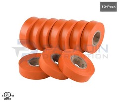PVC Electrical Tape – Orange – 3/4″ x 60′ – (10 Pack) UL Listed