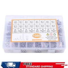 1080Pcs M2 M3 M4 M5 Screw Assortment Metric Flat Countersunk Head Hex Socket