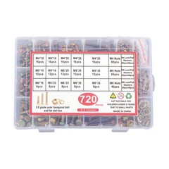 720PCS M4 M5 M6 BOLTS AND NUTS ASSORTMENT KIT GRADE 8.8 ALLOY STEEL HEX 15 SIZES