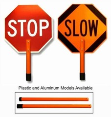 18″ Inch Non-Reflective Paddles for STOP/SLOW Signs, Orange, 1 Each