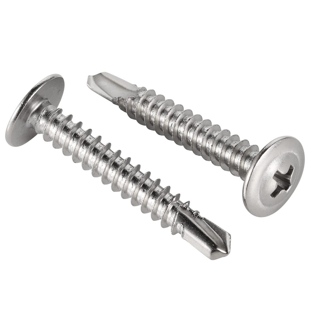 #8 x 2 Wafer Head Self Drilling Screws, Self Tapping Screws Sheet Metal Screw.