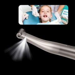 Dental 1:1 LED Contra Angle Handpiece Fiber Optic Internal Water Push Button