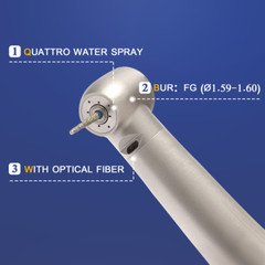 Dental Fiber Optic Handpiece Air Turbine Light Quattro Water Spray fit NSK X600L