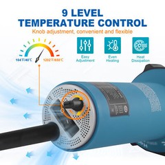 Hot Air Plastic Welder 1600W PVC TPO Vinyl Heat Gun Torch & 9 Accessories