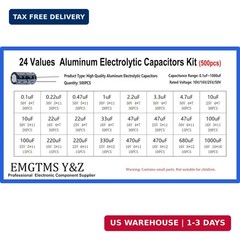 500pcs 24-Value Electrolytic Capacitor Assortment Kit (0.1uF-1000uF) | 10V 16V 2