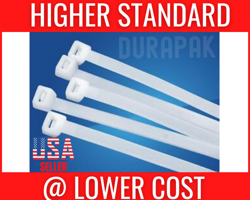100 PCS 6″ Natural Color Cable Wire Tie 40 Lbs Zip Nylon Fasten Secure Locking