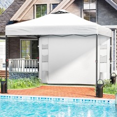 Tunbne 10X10 Pop Up Canopy Tent 1 Sidewall And 6 Pockets One Push Setup Instant