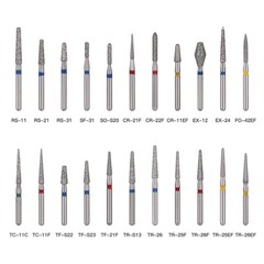 1000pcs/200Box AZDENT Dental Diamond Burs For High Speed Handpiece Friction Grip