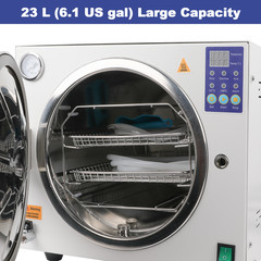 23L Dental Autoclave Steam Sterilizer 250℉&273℉ Stainless Steel 304 Medical