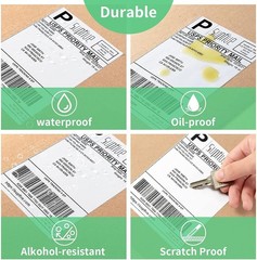500/Stack 4×6 Fanfold Direct Thermal Shipping Labels Perforated Mailing Labels