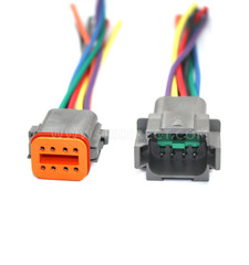 Assembled Deutsch 2,3,4,6,8,12 Pin,12, 14, 16 & 18 AWG waterproof connector