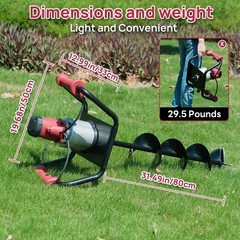 1500W Electric Post Hole Digger Earth Auger with 6″” Digging Auger Bit