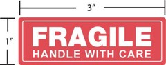 1 Rolls 1000 1 x 3 FRAGILE HANDLE WITH CARE Stickers Labels