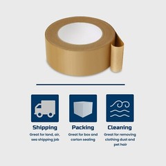 1 Roll 2″x55 Yard Self-Adhesive Kraft Paper Carton Box Sealing Packing Tape