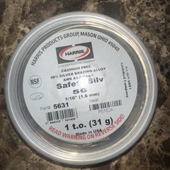 JW HARRIS 5631 Safety-Silv 56 Silver Solder Brazing Alloy
