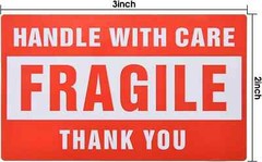 Fragile Stickers 1 Roll 500 2″x3″ Fragile Label Sticker Handle with Care Mailing