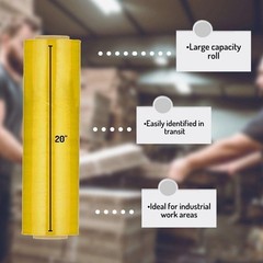 20 Rolls Machine Stretch Wrap 20″ x 5000′ 80 Gauge Dark Yellow Shrink Flim