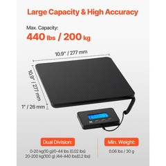 Uimoso 440 lbs Digital Shipping Scale with Dual Precision for Postal and Freight