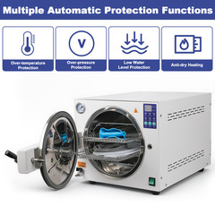 23L Dental Autoclave Steam Sterilizer 250℉&273℉ Stainless Steel 304 Medical