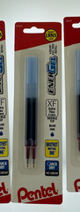 2×3 Pentel EnerGel Pen Refill Metal Tip Liquid Gel Ink BLUE EXTRA FINE XF 0.3MM