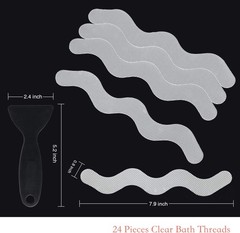 USA Patented Anti Slip Shower Stickers 24 PCS Safety Bathtub Strips Clear