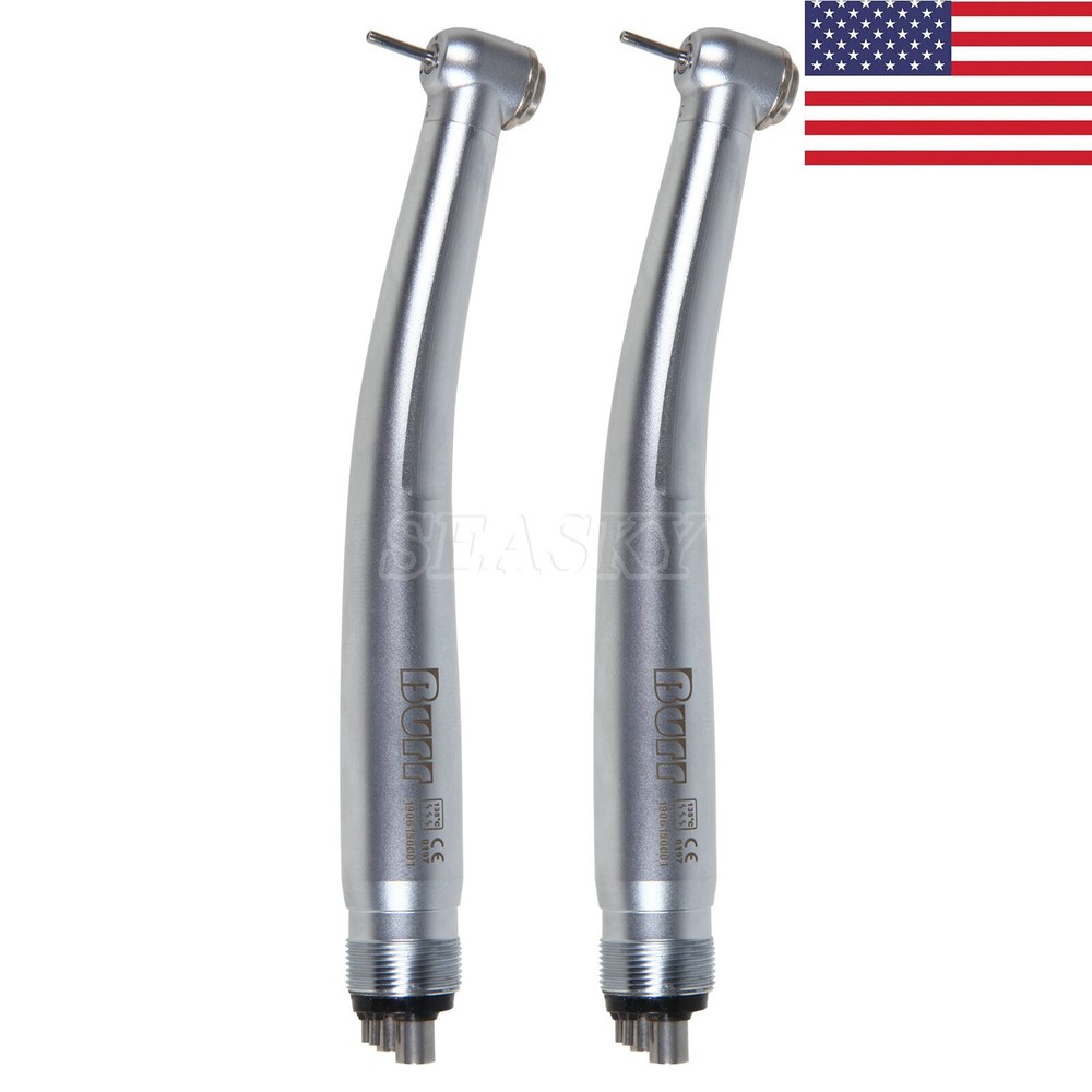 2x Dental Fiber Optic E-generator LED Light udm 4 holes handpiece USA fit Kavo