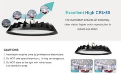 4Pcs 500W UFO Led High Bay Light 5000K Commercial Industrial Gym Led Shop Light