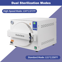 23L Dental Autoclave Steam Sterilizer 250℉&273℉ Stainless Steel 304 Medical
