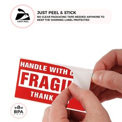 1000 Fragile Stickers 3×5 HANDLE WITH CARE THANK YOU 500 / Roll Warning Labels