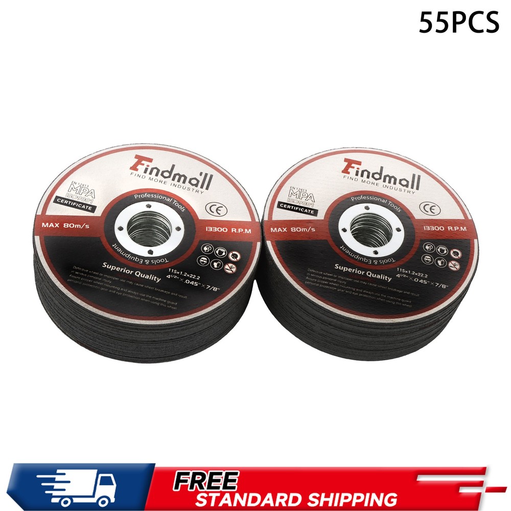 55 Pack 4-1/2″ x 3/64″ x 7/8″ Cut Off Wheels Stainless Steel Metal Cutting Discs