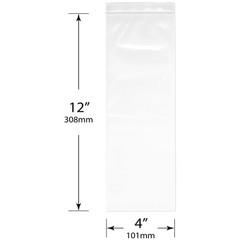 Plymor 4″ x 12″, 4 Mil Heavy Duty Zipper Reclosable Plastic Bags