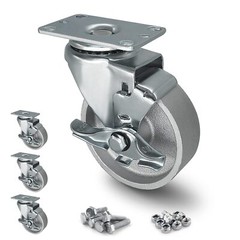 4 inch Industrial Casters- Semi Steel Cast Iron Swivel CastersCapacity400-1600LB