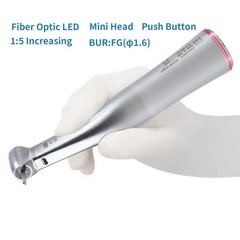 Ti-MAX X95L Style Dental 1:5 LED Fiber Optic Contra Angle Handpiece Red Ring