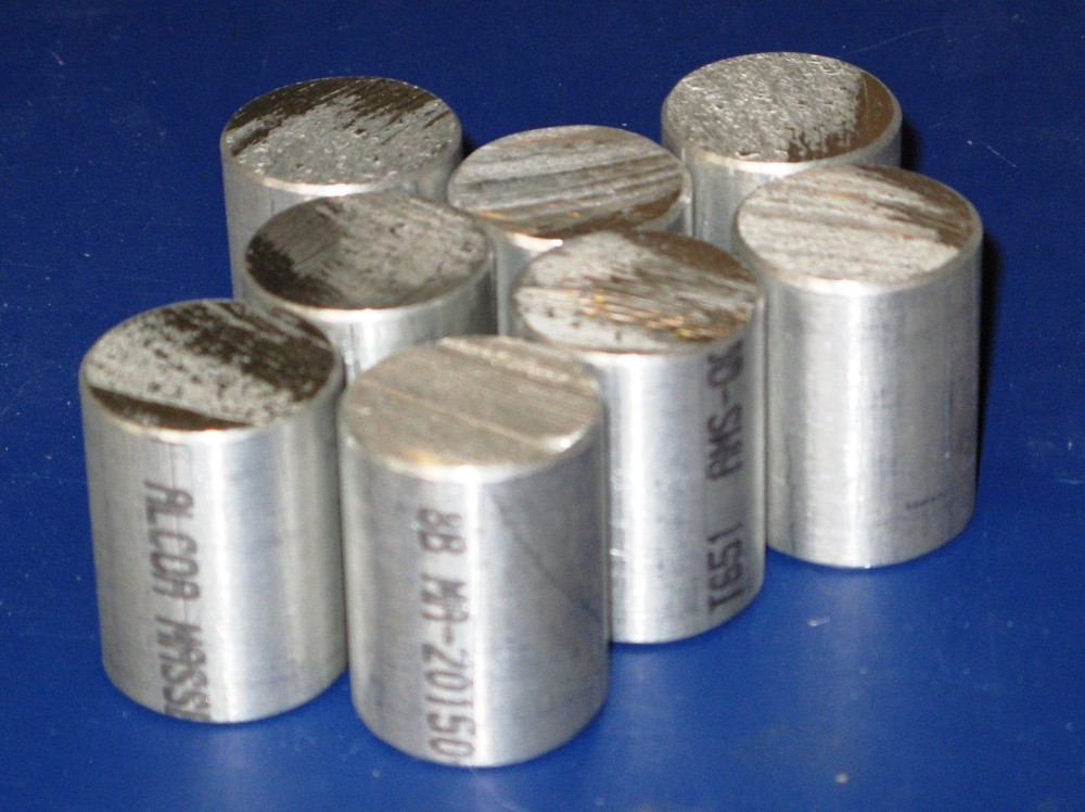 8 piece 1-1/8 dia x 1-1/2 aluminum rod cylinder(s) Made in USA ALCOA Massena NY