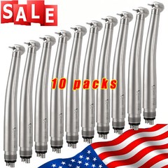 10x Dental High Speed Handpiece (Triple Water Spray) Push Button Turbine 4 Holes