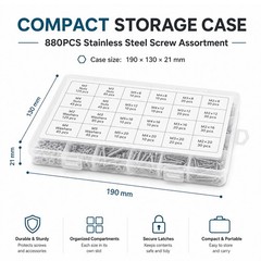 880PCS Metric Screws Assortment Kit, Hex Socket Head Cap, Bolts Nuts Washers New