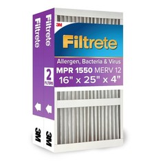Filtrete 16x25x4 AC Furnace Air Filter, MPR 1550, MERV 12, Fits Lennox & Hone…