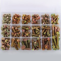 245 Pcs M6 M8 M10 Grade 8.8 Heavy Duty Flanged Bolts And Nuts Kit Metric Flanged