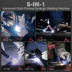 ARCCAPTAIN TIG205P Pro Welder 5-in-1 DC TIG/Stick Machine APP Control 120V/240V