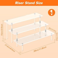 3 Tier Acrylic Display Risers Stand for Perfume, Cupcakes & Figurines